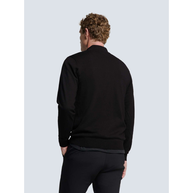 No Excess Pullover half zip 2 coloured melang black N2185-020 large