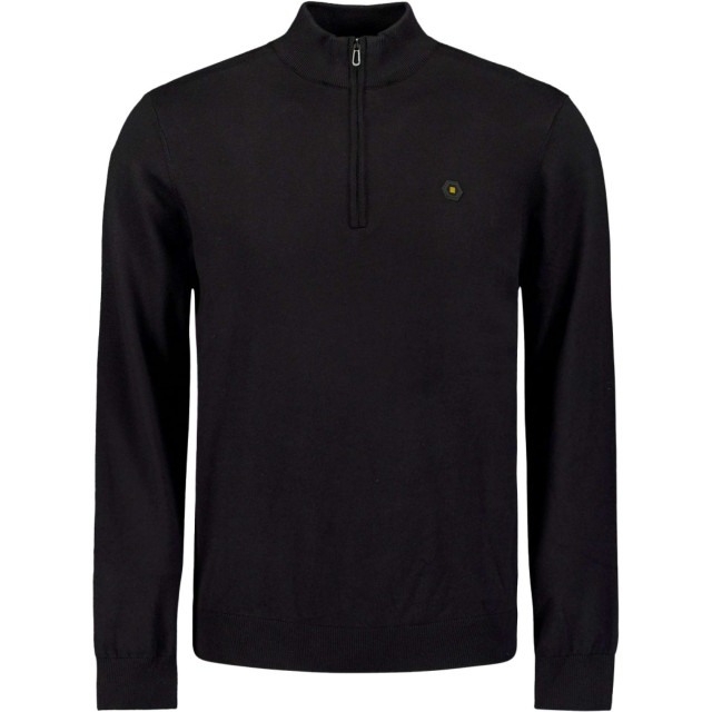 No Excess Pullover half zip 2 coloured melang black N2185-020 large