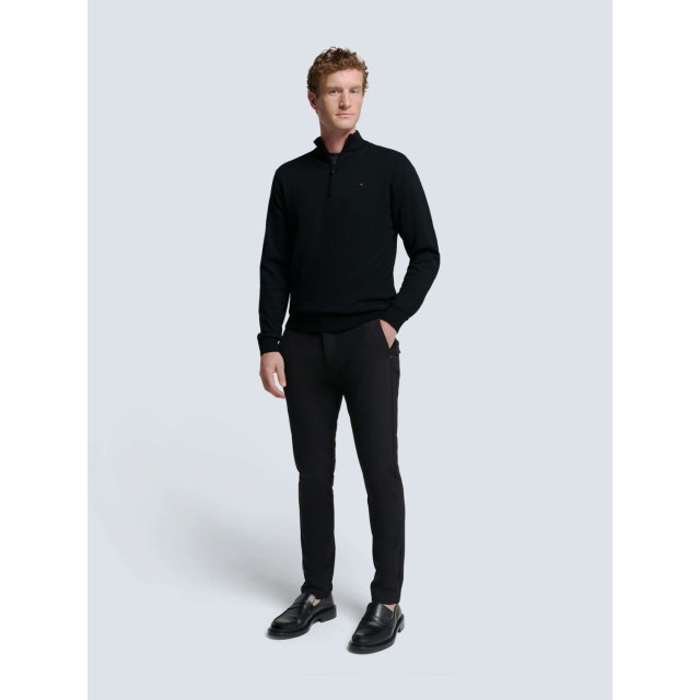 No Excess Pullover half zip 2 coloured melang black N2185-020 large