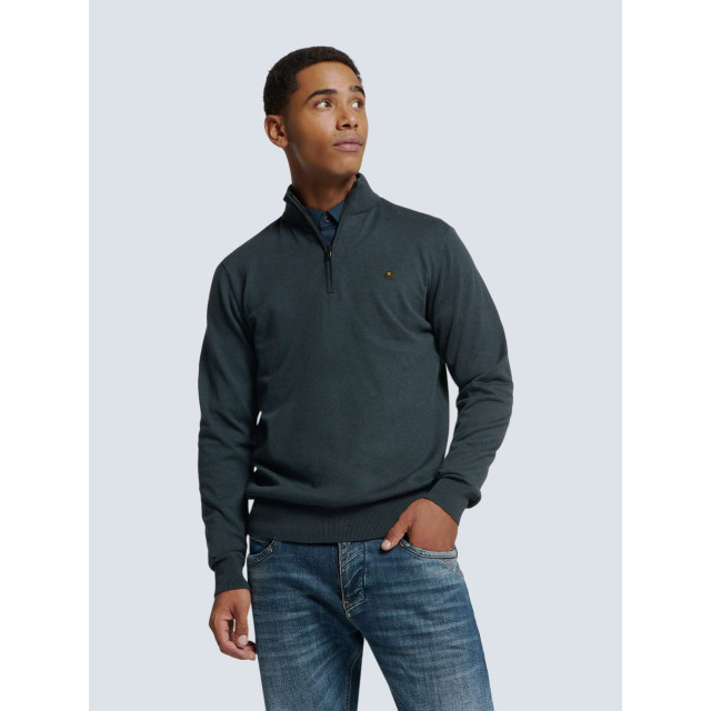 No Excess Pullover half zip 2 coloured melang night N2185-078 large