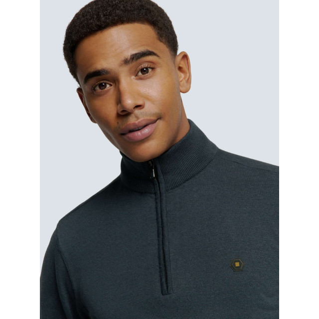 No Excess Pullover half zip 2 coloured melang night N2185-078 large