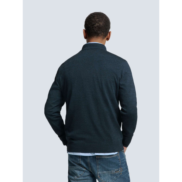 No Excess Pullover half zip 2 coloured melang navy N2185-037 large