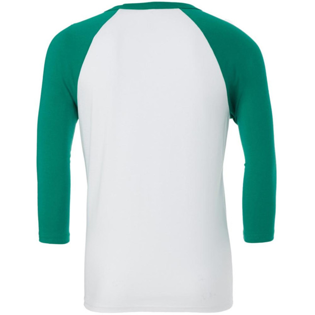 Bella + Canvas Canvas heren 3/4 mouwen baseball t-shirt UTFK271_whitekellygreen large