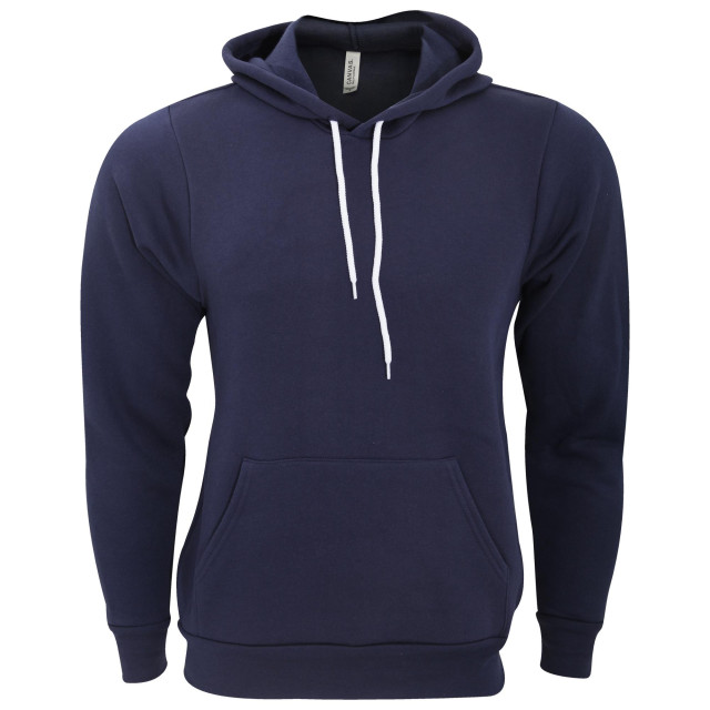 Bella + Canvas Unisex pullover polycotton fleece hooded sweatshirt / hoodie UTFK294_navyblue large