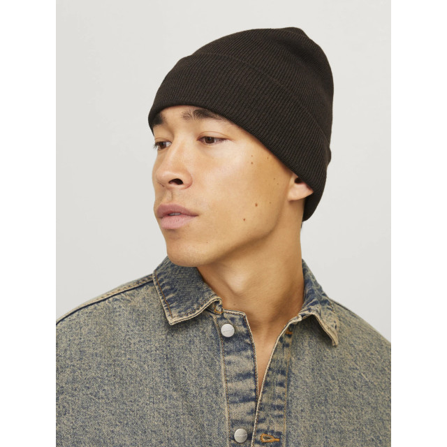 Jack & Jones Heren muts jacdna beanie chocolade 12092815-Chocolate large