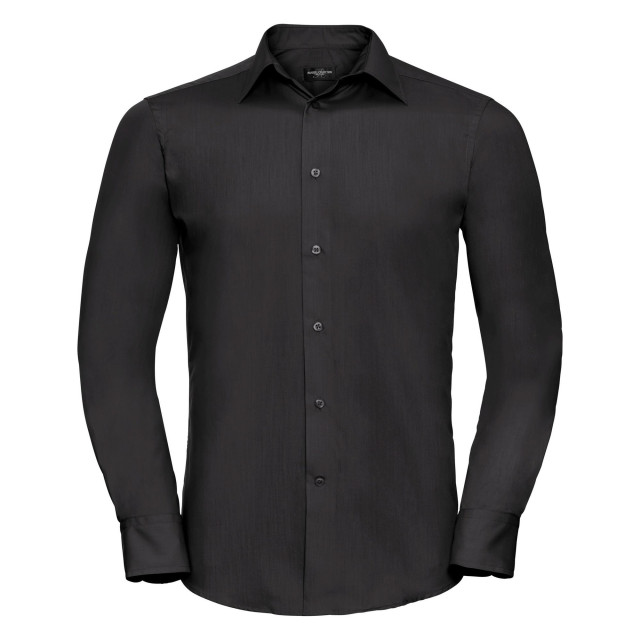 Russell Athletic Collectie heren lange mouw poly-katoen gemakkelijke verzorging op maat gemaakt poplin shirt UTFK739_black large