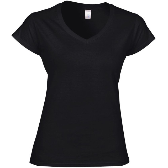 Gildan Dames zachte stijl korte mouw v-hals t-shirt UTFK400_black large