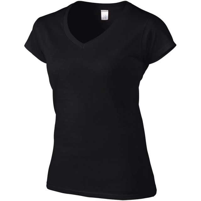 Gildan Dames zachte stijl korte mouw v-hals t-shirt UTFK400_black large