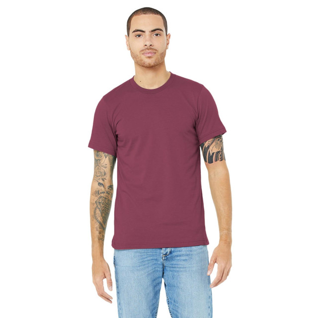 Bella + Canvas Canvas unisex jersey crew t-shirt met hals / heren t-shirt met korte mouwen UTFK269_maroon large