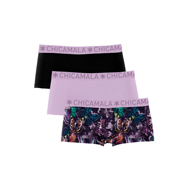 Muchachomalo Meisjes 3-pack boxershorts print/effen U-BUTTERFLY1215-02J large