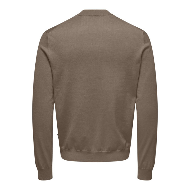 Only & Sons Onswyler life reg 14 ls mock knit taupe 5219.77.0003 large