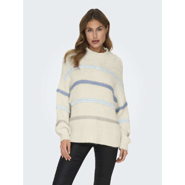 Only Onlmy ls stripe high neck knt ecru dessin 4219.08.0152 large Only Onlmy ls stripe high neck knt ecru dessin 4219.08.0152 large