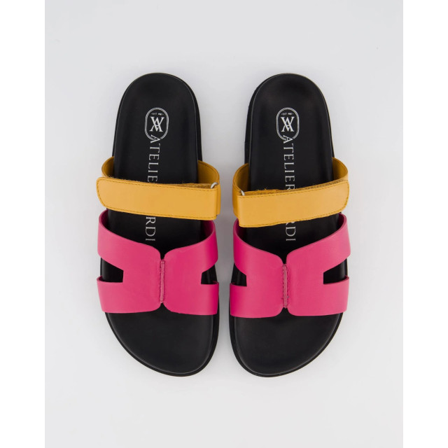 Gibaldi Dames ibiza slipper zwart/fuxia 9092-Fuxia/Orange large