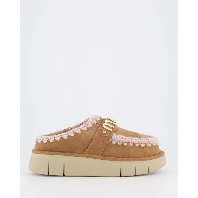 Mou Dames bounce clog logo pink brown FW531001A-PKBRO large