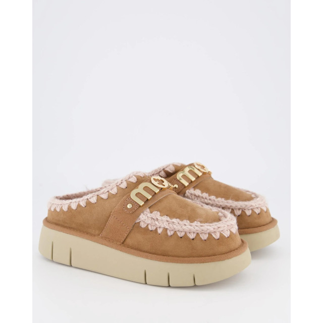 Mou Dames bounce clog logo pink brown FW531001A-PKBRO large