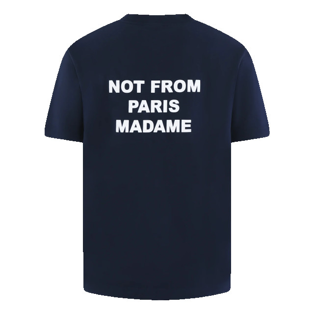 Drole De Monsieur Heren le t-shirt slogan PERM-TS203-CO002-NY-NAVY large