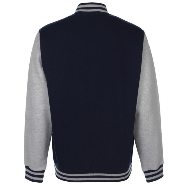 FDM Unisex varsity / university jacket (contrast mouwen) UTFK370_navyheathergrey large