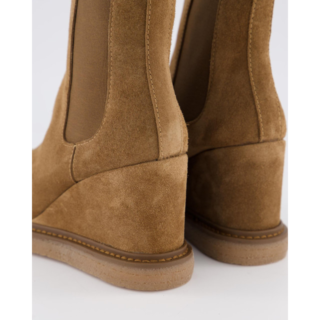 Gibaldi Dames suede wedge chelsea booty A62002-Sigaro large