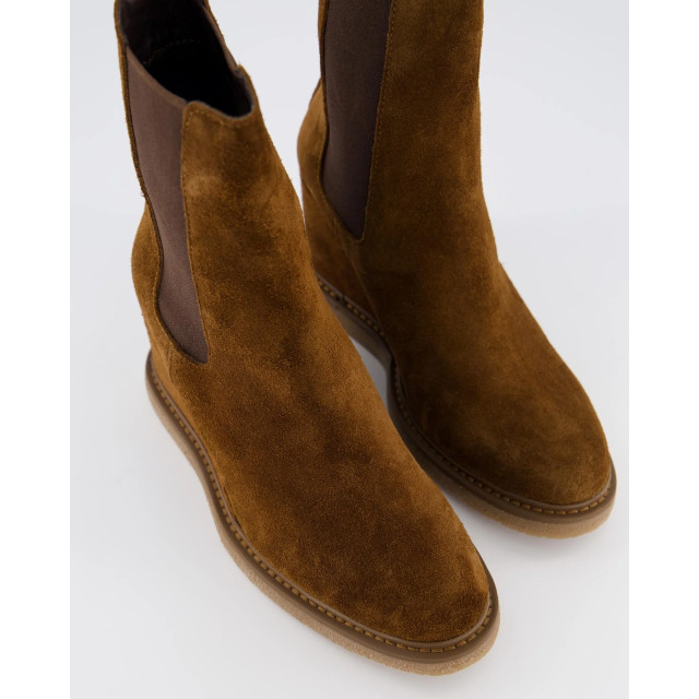 Gibaldi Dames suede wedge chelsea booty A62002-Brown large