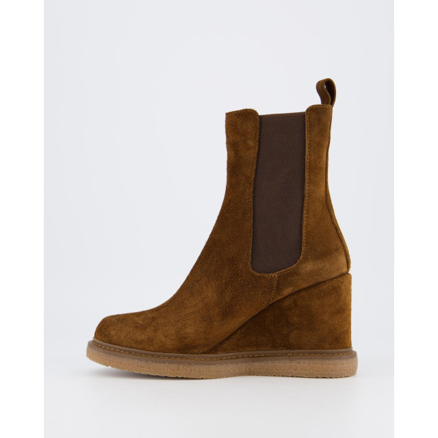 Gibaldi Dames suede wedge chelsea booty A62002-Brown large