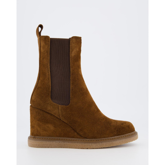 Gibaldi Dames suede wedge chelsea booty A62002-Brown large