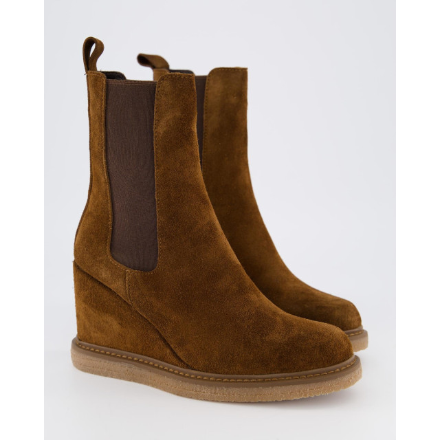 Gibaldi Dames suede wedge chelsea booty A62002-Brown large