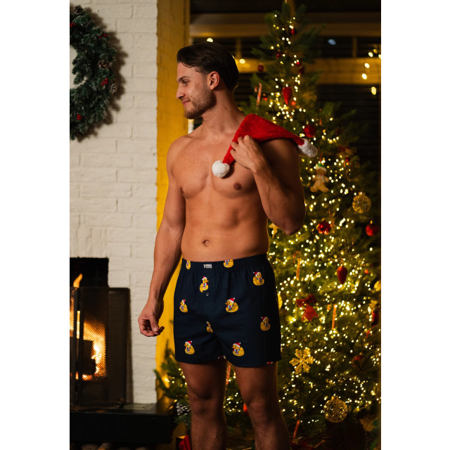 Happy Shorts Heren wijde boxershorts kerst print 2-pack blauw/groen HS-1069+1071 large