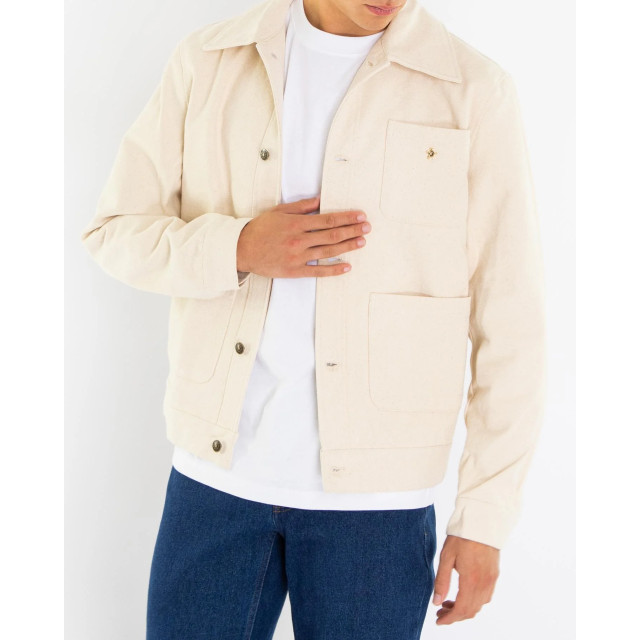 Bram's Fruit Heren fitted heavy canvas jacket Fitted Heavy Canvas Jacket - Beige-Beige large