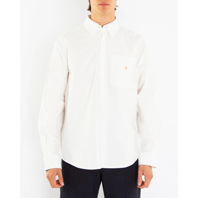 Bram's Fruit Heren gold lemon oxford shirt Gold Lemon Oxford Shirt - White-White large