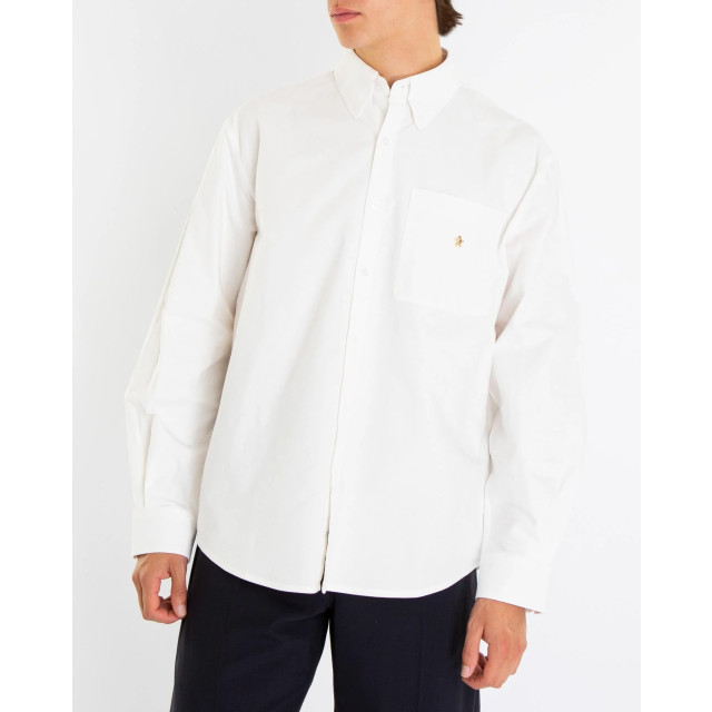 Bram's Fruit Heren gold lemon oxford shirt Gold Lemon Oxford Shirt - White-White large