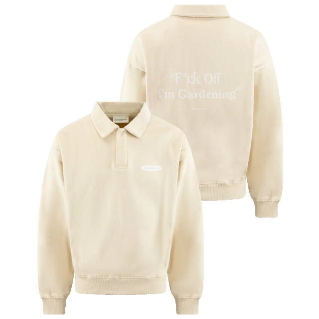 Bram's Fruit Heren f off i'm gardening polo swea F off I'm Gardening Polo Sweat - Creme-Creme large