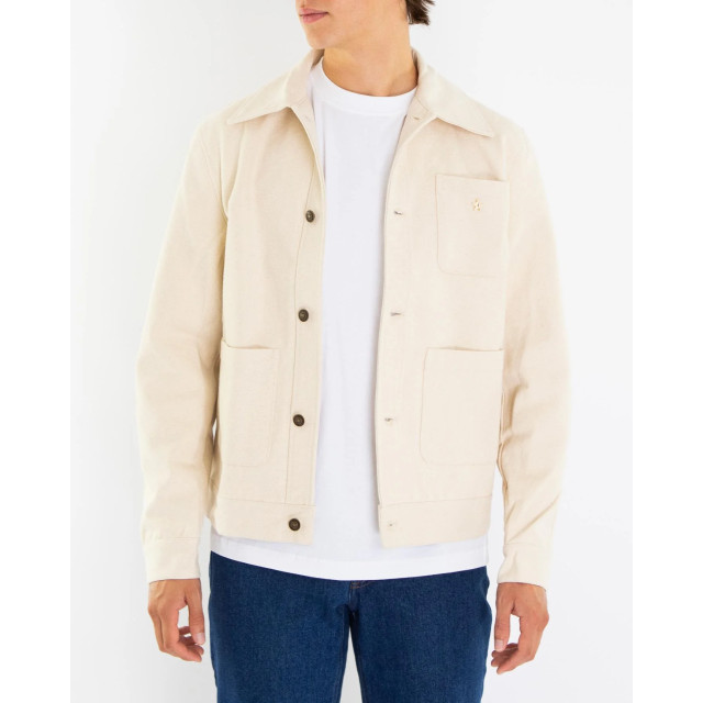 Bram's Fruit Heren fitted heavy canvas jacket Fitted Heavy Canvas Jacket - Beige-Beige large