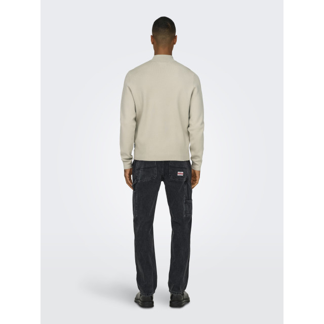 Only & Sons onscooper half zip high neck knit n 22032411 silver lining 05711.915.0004 large