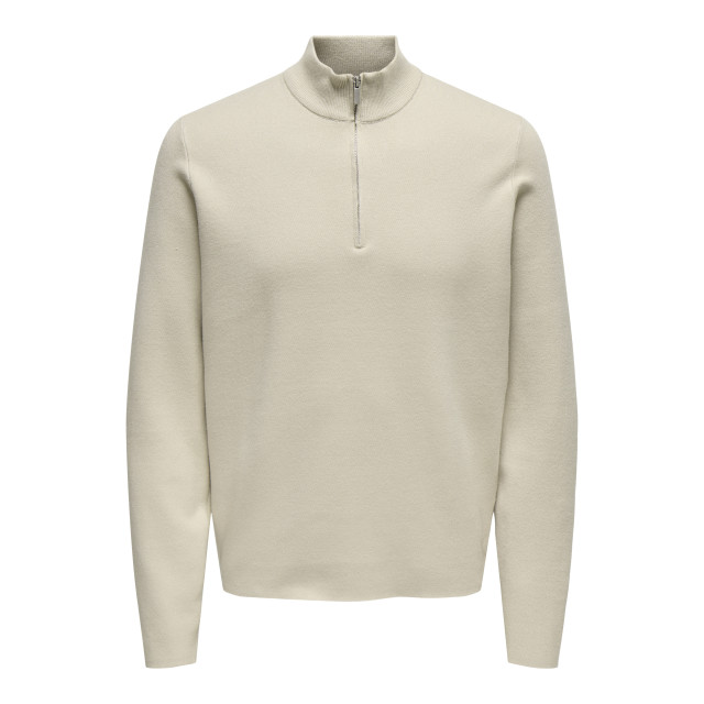 Only & Sons onscooper half zip high neck knit n 22032411 silver lining 05711.915.0004 large