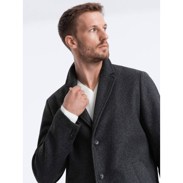 Ombre Manteljas heren donkergrijs melange cowc 0104 OM-COWC-0104-2 large
