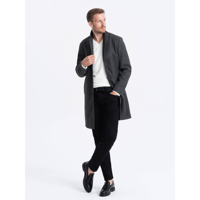 Ombre Manteljas heren donkergrijs melange cowc 0104 OM-COWC-0104-2 large