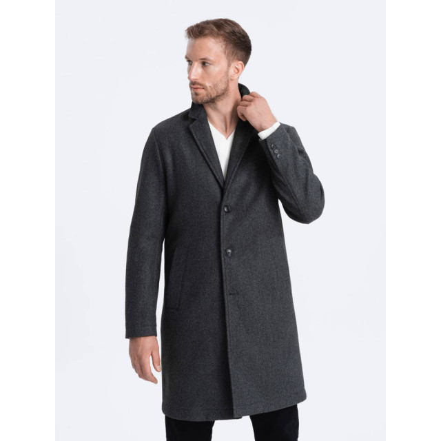 Ombre Manteljas heren donkergrijs melange cowc 0104 OM-COWC-0104-2 large