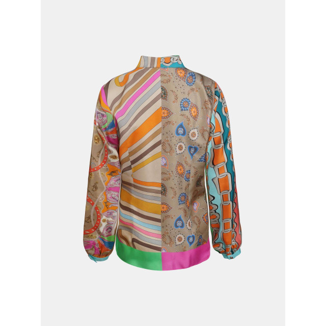 Mucho Gusto ® blouse st. tropez oranje fuchsia riem MUCHO GUSTO® Blouse St. Tropez Oranje Fuchsia Riem large