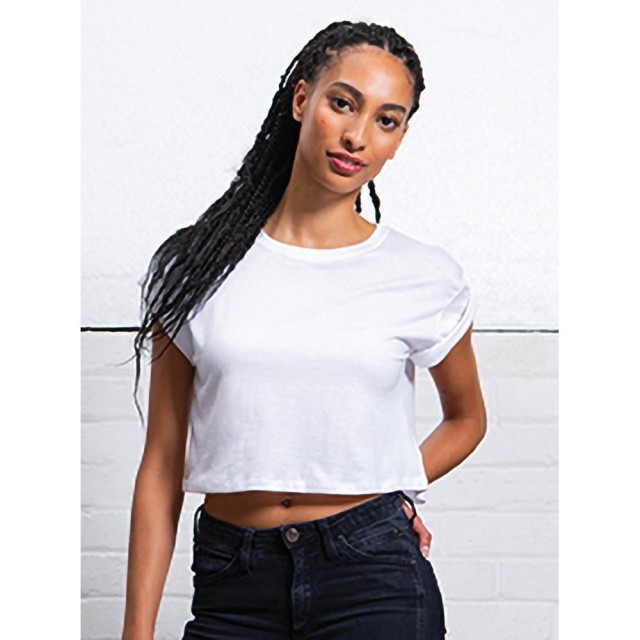 Mantis Dames / dames crop top / t-shirt met korte mouwen UTFK471_white large