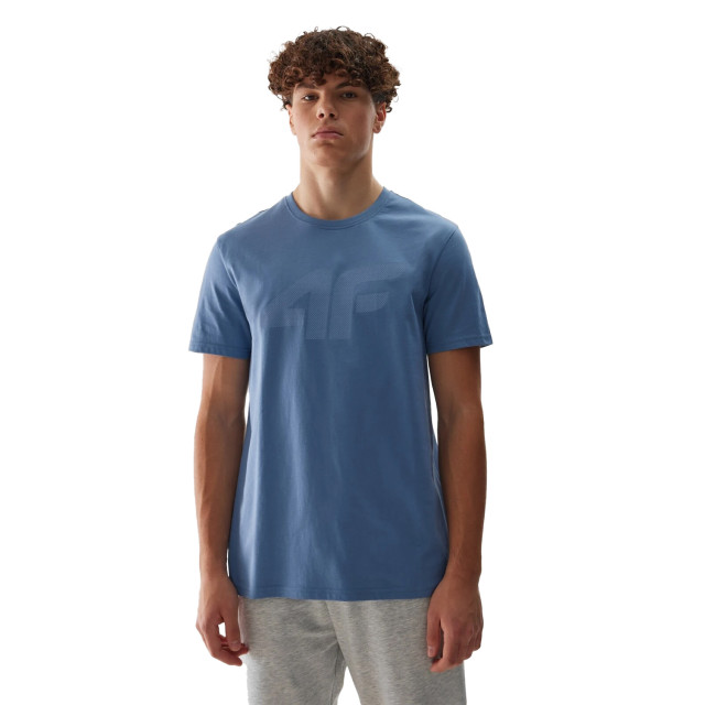 4F Heren logo regular t-shirt UTFO106_denim large