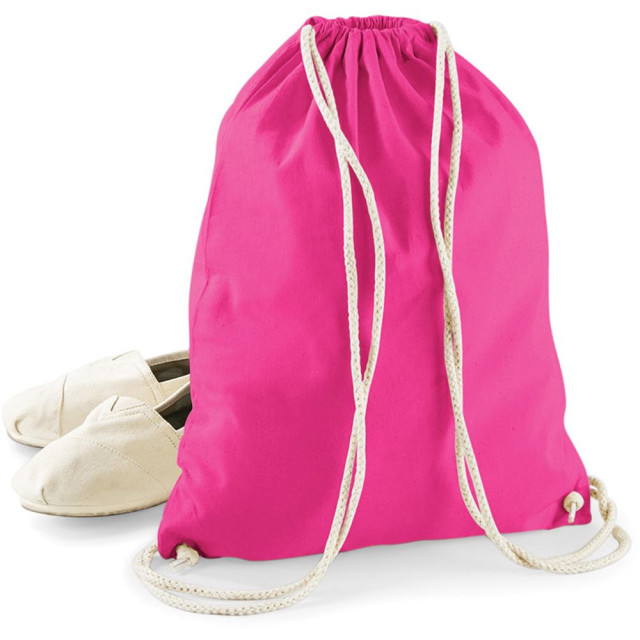 Westford Mill Katoenen gymsac-zak 12 liter UTFK958_fuchsia large