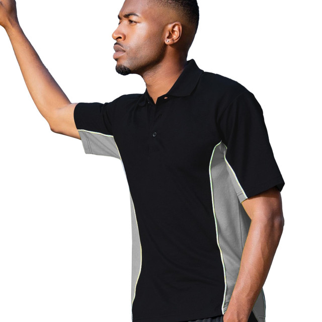 Gamegear ® heren track pique polo top met korte mouwen UTFK373_blackgreywhite large