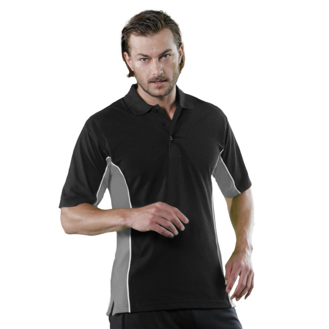 Gamegear ® heren track pique polo top met korte mouwen UTFK373_blackgreywhite large