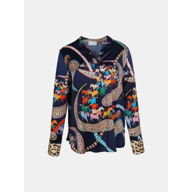 Mucho Gusto ® blouse monza kleurrijk paard luipaardprint MUCHO GUSTO® Blouse Monza Kleurrijk Paard Luipaardprint large