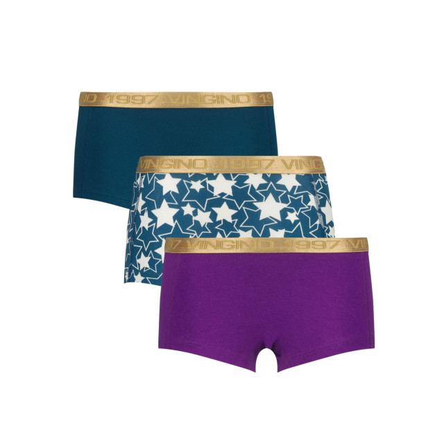 Vingino Meiden ondergoed 3-pack boxers star petrol 154993527 large