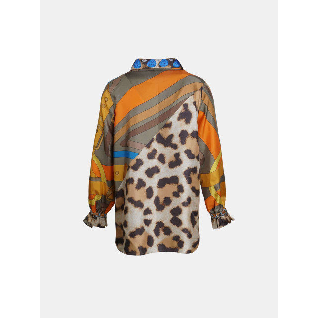 Mucho Gusto ® blouse santa monica luipaard oranje met gratis sjaal MUCHO GUSTO® Blouse Santa Monica Luipaard Oranje Met Gratis Sjaal large