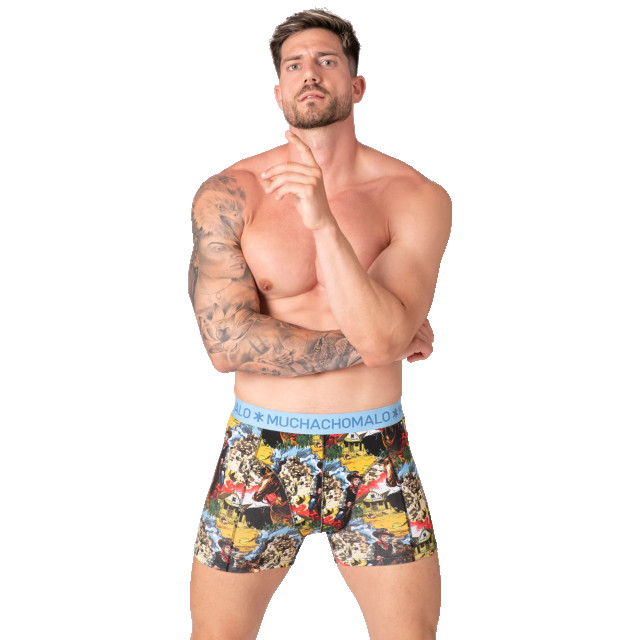 Muchachomalo Heren 12-pack boxershorts print/effen U-GOLDEN1010-11 large