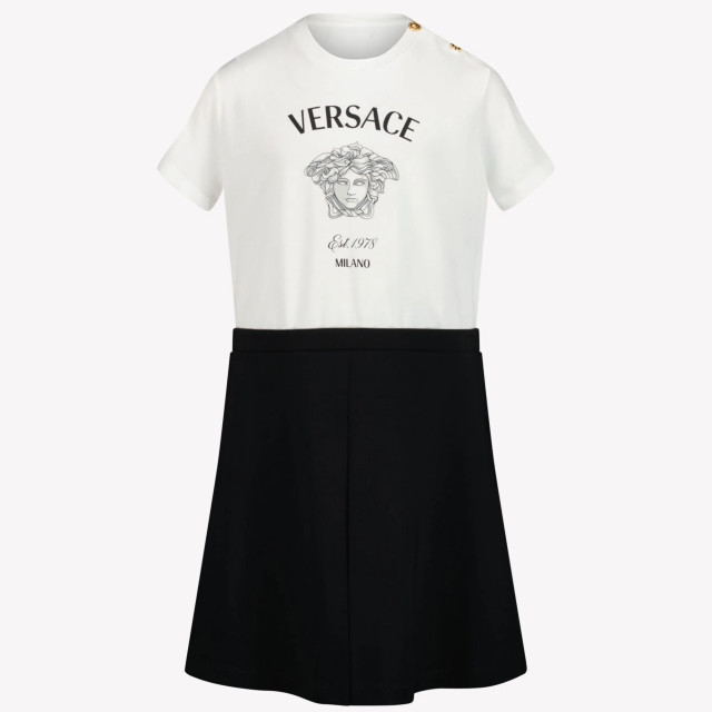 Versace Meisjes jurk <p>10126721A114182W020BIANCO+NERO large