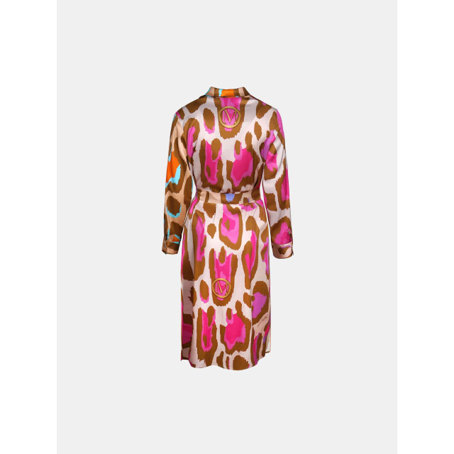 Mucho Gusto Lerici jurk met degradé oranje fuchsia print en luipaard patroon Lerici jurk met degradé oranje fuchsia print en luipaard patroon large