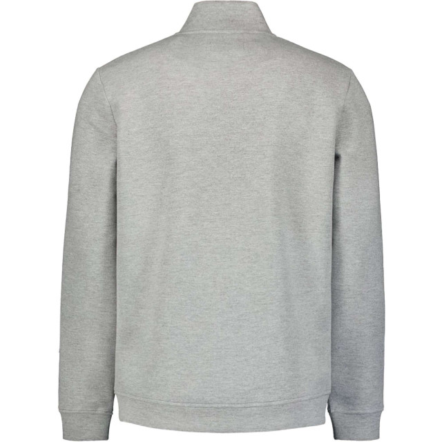 No Excess Sweater full zipper pique bomber grey melange N1006-102 large